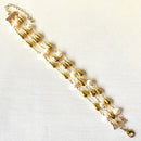 Jewel Treatzz Adorable Everyday Wear 3 Line Gold Plated & Gold Beads Fashion Bracelet