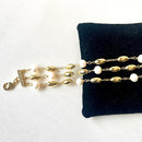 Jewel Treatzz Adorable Everyday Wear 3 Line Gold Plated & Gold Beads Fashion Bracelet