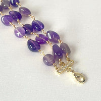 Jewel Treatzz Beautiful Everyday Wear Gold Plated 3 Line Amethyst Bracelet