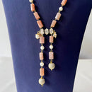 Jewel Treatzz Elegant Agate Beaded, Pearls & Gold Plated Split Necklace Atteched With Kundan Pendant  