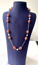 Jewel Treatzz natural Brown Aventurine Stone, Rhodium Finishes CZ Necklace  