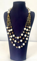 Jewel Treatzz Pearls & Briolette Beads 3 Layered Partywear Elegant Necklace