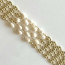 Jewel Treatzz Stunning Gold Plated 5 Line Shell Pearls Link Chain Statement Bracelet