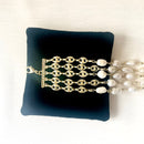Jewel Treatzz Stunning Gold Plated 5 Line Shell Pearls Link Chain Statement Bracelet