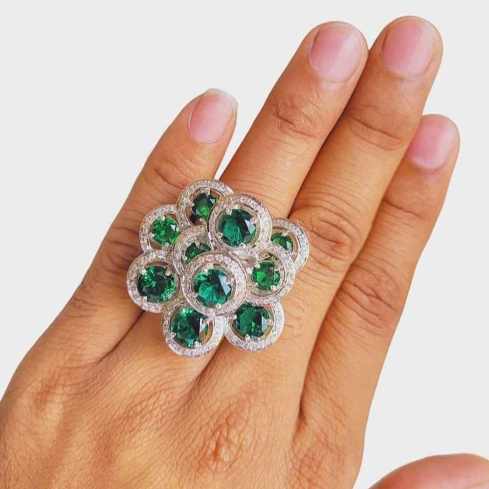 Jewel Treatzz American Diamond Cocktail Designer Ring