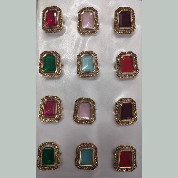 Khushboo Jewellers Gold Plated Crystal Stone And Austrian Rings