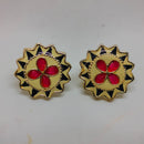 Khushboo Jewellers Gold Plated Kundan Stone And Meenakari Studs Earrings