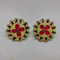 Khushboo Jewellers Gold Plated Kundan Stone And Meenakari Studs Earrings