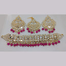 Khushboo Jewellery Elegant Mirror And Beads Statement Choker Necklace Set