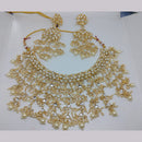 Khushboo Jewellery Elegant Kundan and Pearl Statement Choker Necklace Set