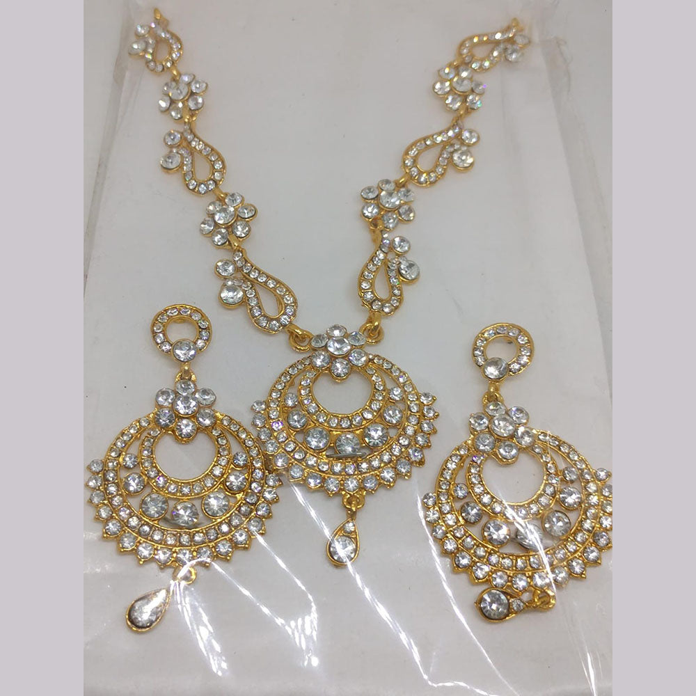 Khushboo Jewellers Stylish Austrian Diamond Look Necklace Set for Weddings & Parties