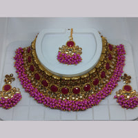 Khushboo Jewellers Luxury Kundan Stone & Pearl Choker Necklace Set for Special Occasions