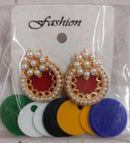 Khushboo Jewellery Enthic Acrylic Mix Color Stud Earrings For Festive Wear