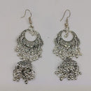 Khushboo Jewellery Antique Silver Oxidised Jhumki Earrings for Daily & Festive Wear