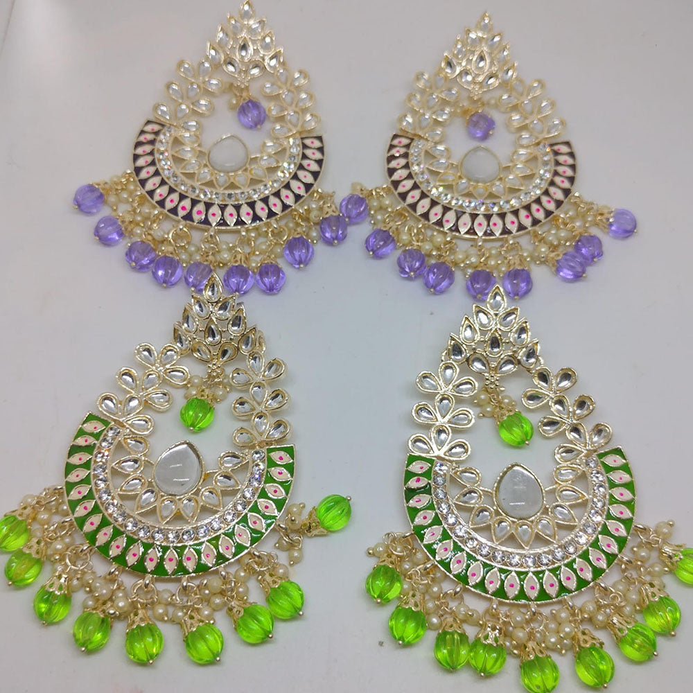 Khushboo Jewellery Elegant Kundan Earrings with Pearl Drops for Weddings, Parties & Festive Wear