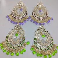Khushboo Jewellery Elegant Kundan Earrings with Pearl Drops for Weddings, Parties & Festive Wear