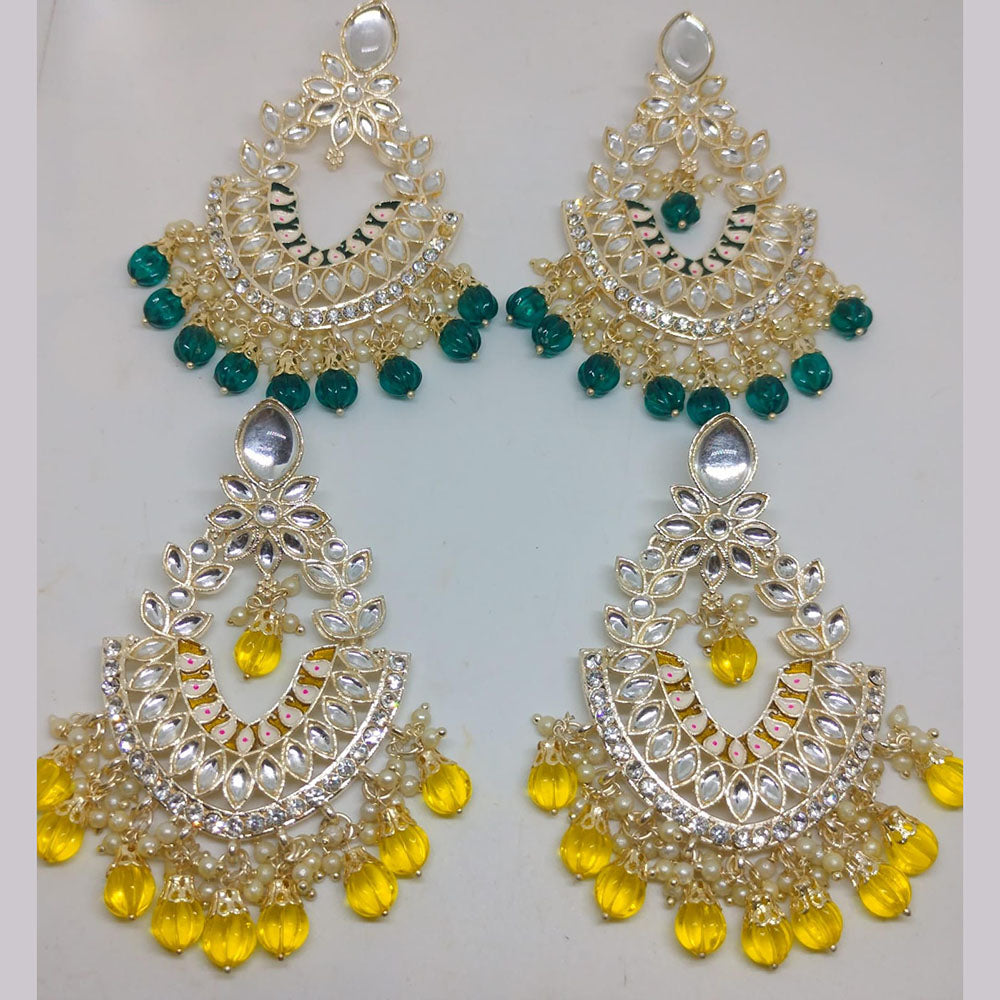 Khushboo Jewellery Elegant Kundan Earrings with Pearl Drops for Weddings, Parties & Festive Wear