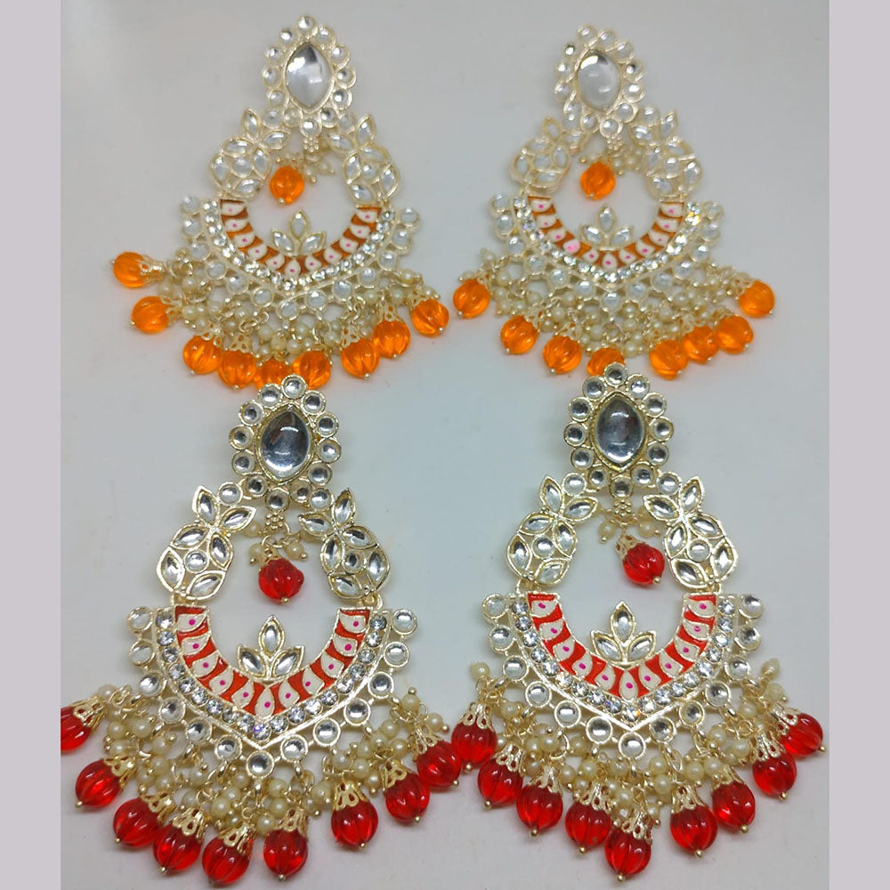 Khushboo Jewellery Elegant Kundan Earrings with Pearl Drops for Weddings, Parties & Festive Wear