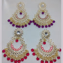 Khushboo Jewellery Elegant Kundan Earrings with Pearl Drops for Weddings, Parties & Festive Wear