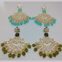 Khushboo Jewellery Elegant Kundan Earrings with Pearl Drops for Weddings, Parties & Festive Wear