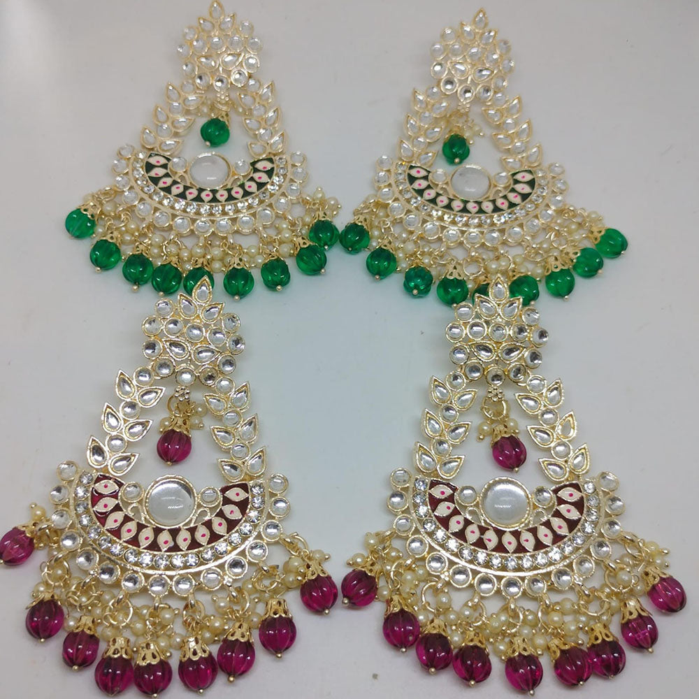 Khushboo Jewellery Elegant Kundan Earrings with Pearl Drops for Weddings, Parties & Festive Wear
