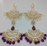 Khushboo Jewellery Elegant Kundan Earrings with Pearl Drops for Weddings, Parties & Festive Wear