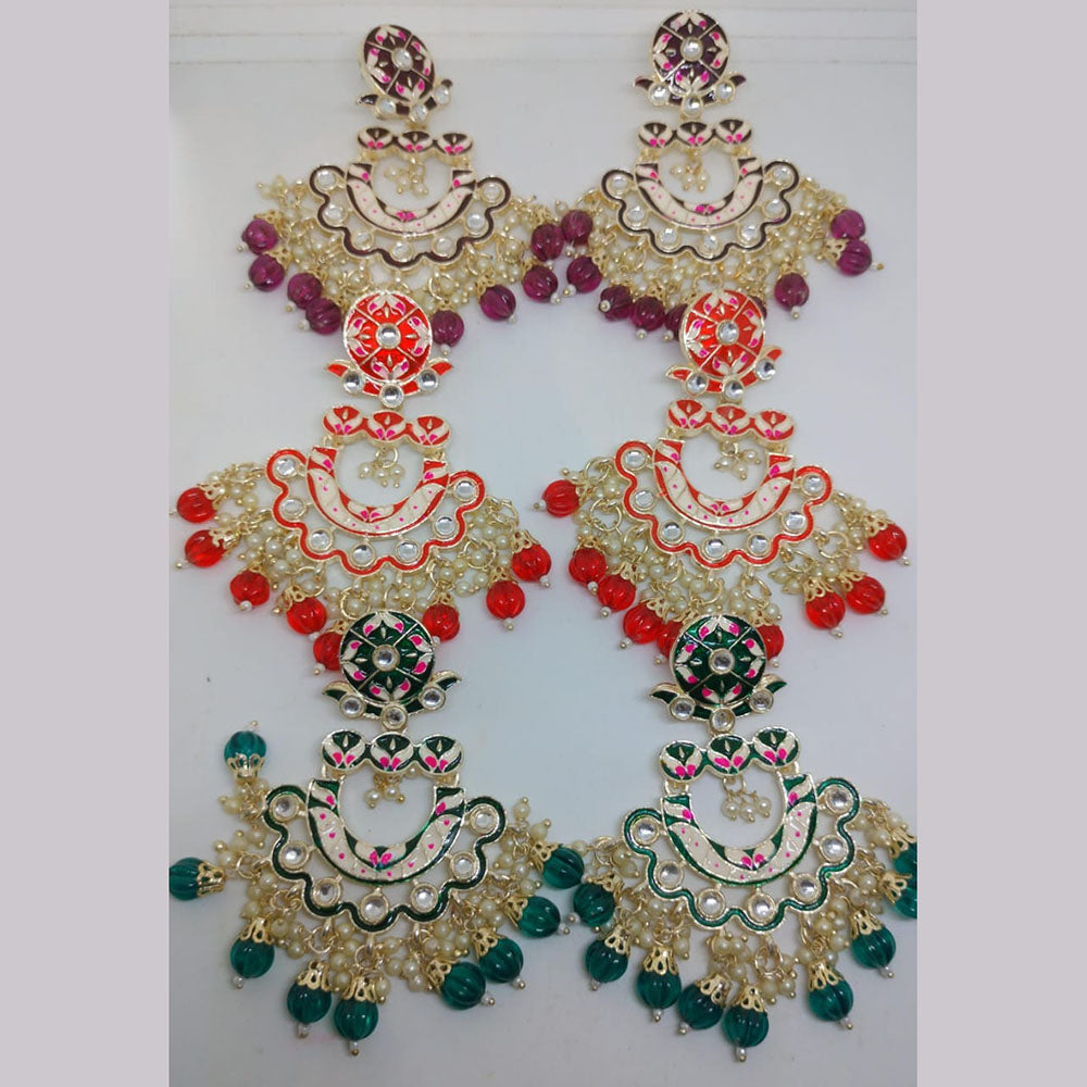 Khushboo Jewellery Elegant Kundan Earrings with Pearl Drops for Weddings, Parties & Festive Wear