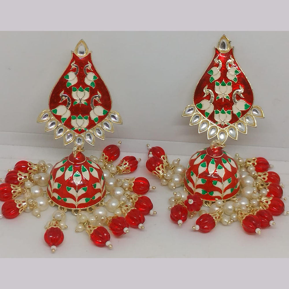 Khushboo Jewellery Elegant Kundan Earrings with Pearl Drops for Weddings, Parties & Festive Wear