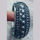 Khushboo Jewellery Antique Silver Finish Oxidised Kada with Openable Lock Elegant Ethnic Jewelry