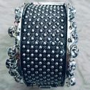 Khushboo Jewellery Antique Silver Finish Oxidised Kada with Openable Lock Elegant Ethnic Jewelry