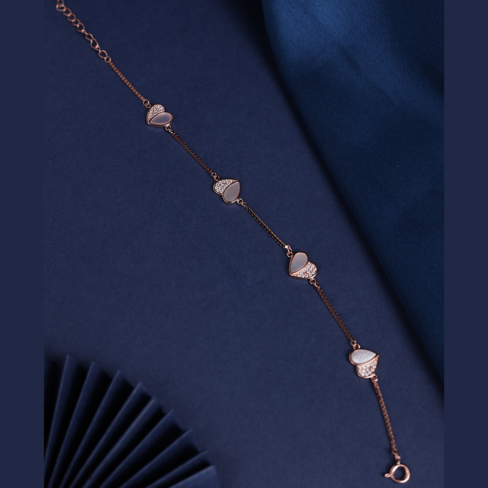 AllWell Jewellery Romantic Rose Heart 925 Sterling Silver Bracelet