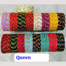 Chitra Bangles Multi Color Glass Bangle (12 Piece In One Box)