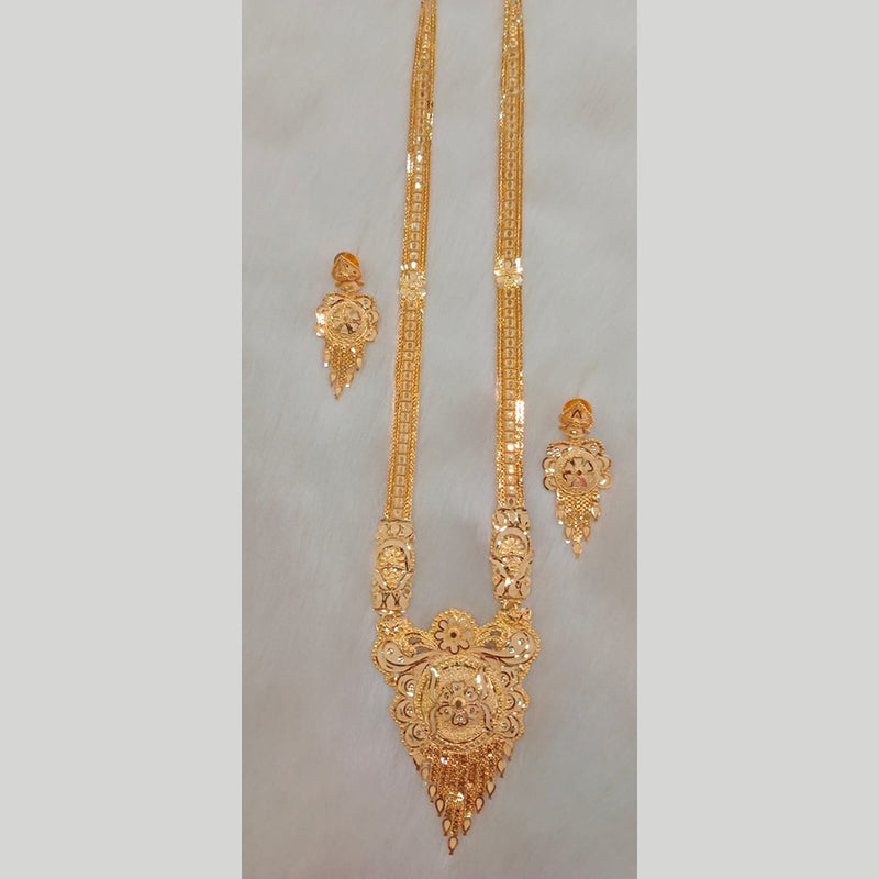 Sunrise Gold Forming Gold Long Necklace Set