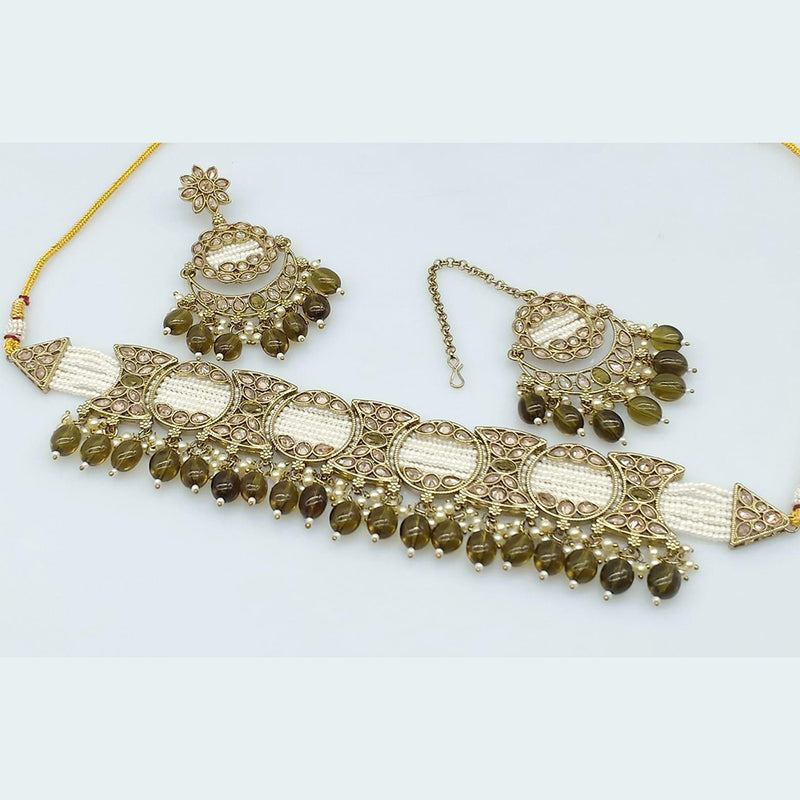 Rani Sati Jewels Crystal Stone Choker Necklace Set