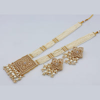 Rani Sati Jewels Crystal And Pearl Long Necklace Set