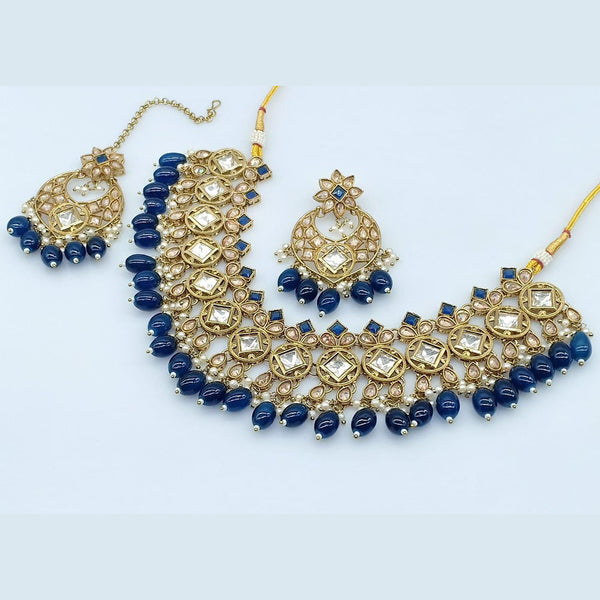 Rani Sati Jewels Gold Plated Crystal Stone Necklace Set