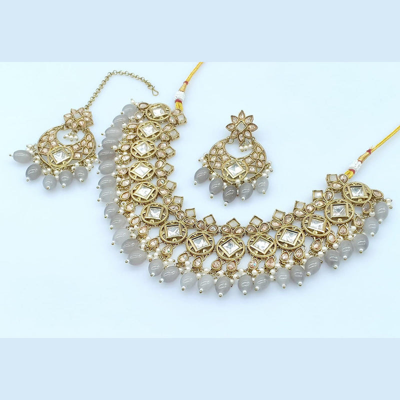 Rani Sati Jewels Gold Plated Crystal Stone Necklace Set