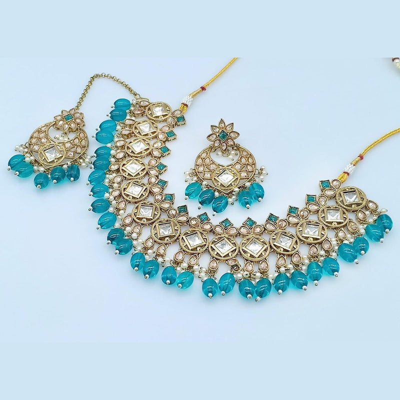 Rani Sati Jewels Gold Plated Crystal Stone Necklace Set