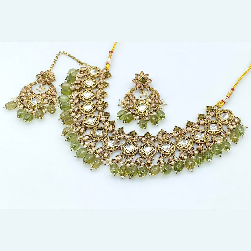 Rani Sati Jewels Gold Plated Crystal Stone Necklace Set