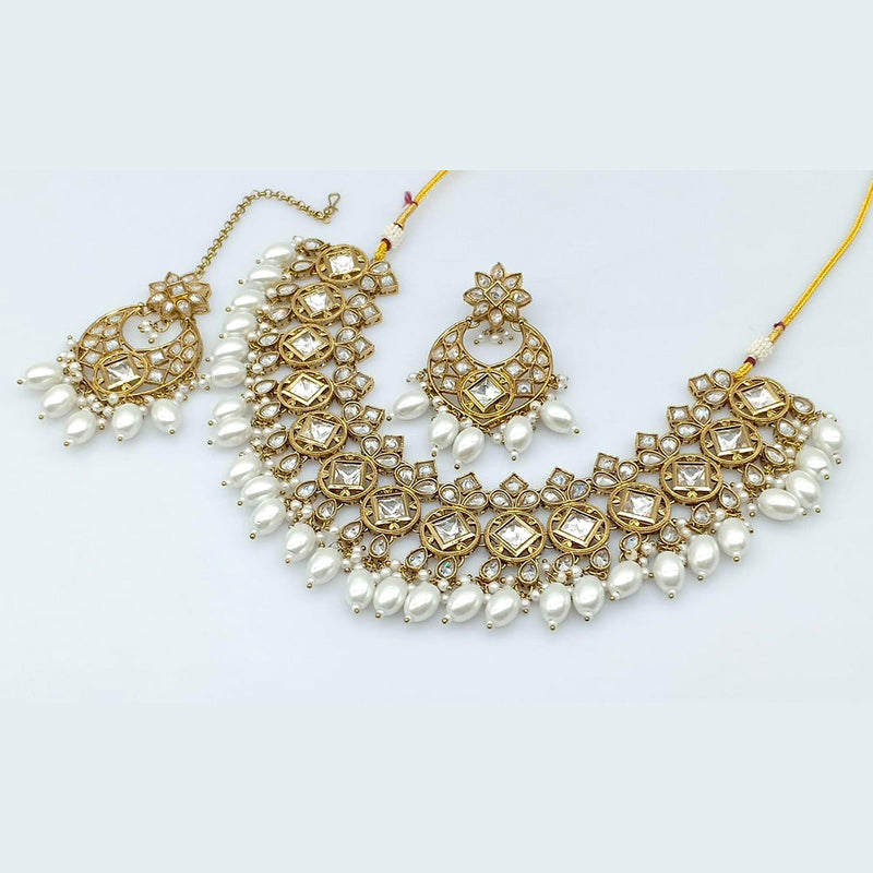 Rani Sati Jewels Gold Plated Crystal Stone Necklace Set