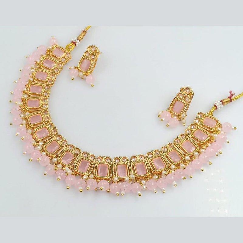 Rani Sati Jewels Gold Plated Crystal Stone Necklace Set