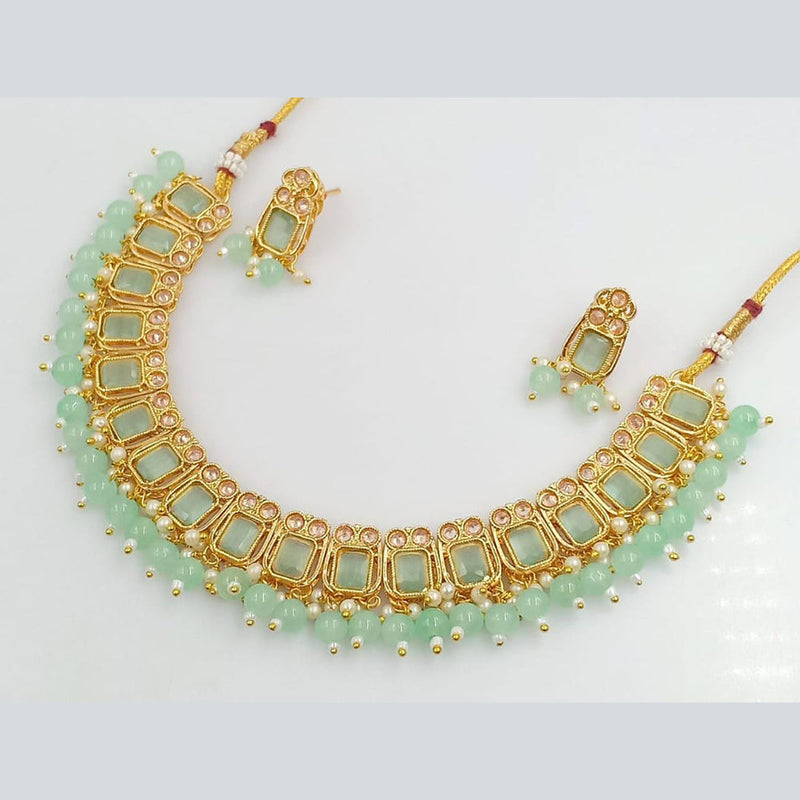 Rani Sati Jewels Gold Plated Crystal Stone Necklace Set