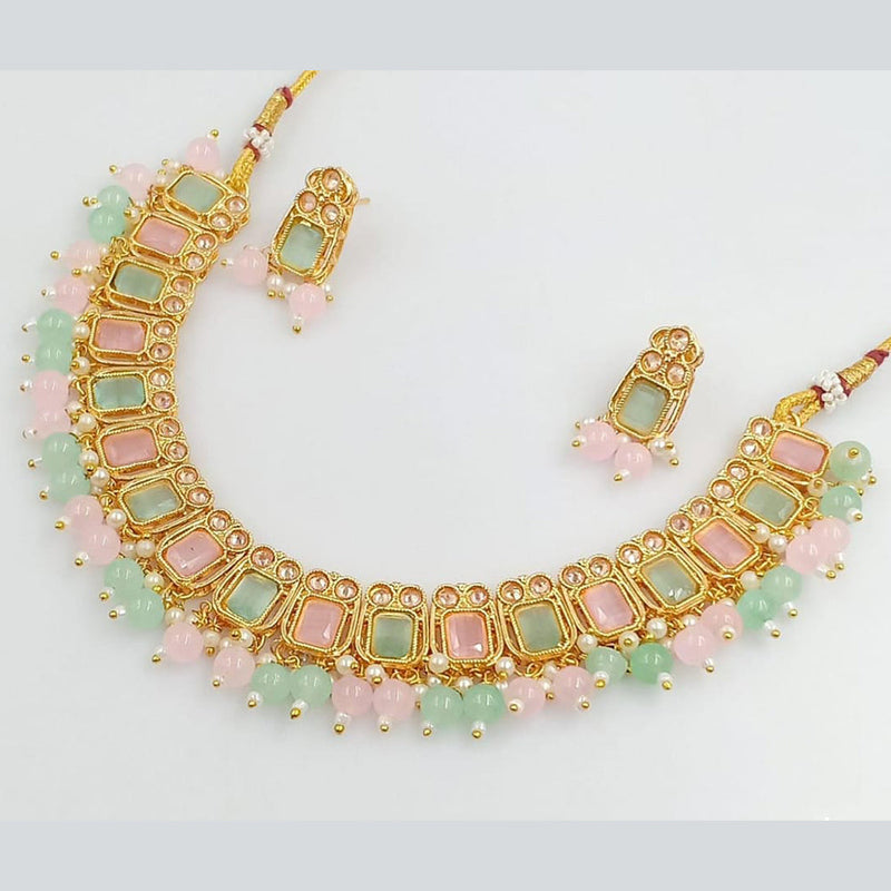 Rani Sati Jewels Gold Plated Crystal Stone Necklace Set