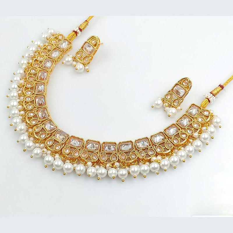 Rani Sati Jewels Gold Plated Crystal Stone Necklace Set