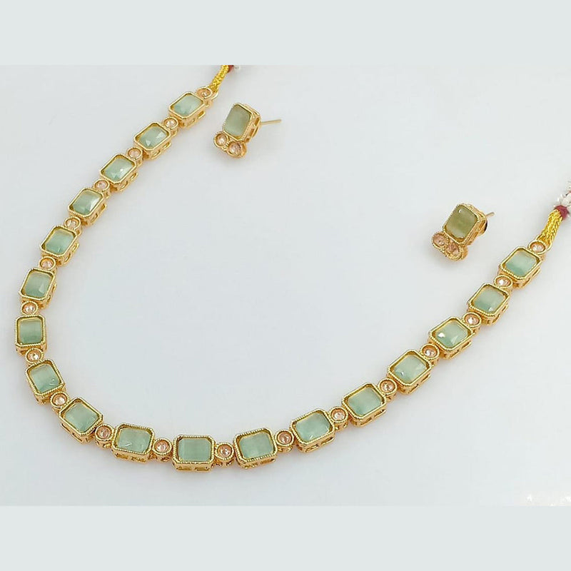 Rani Sati Jewels Gold Plated Crystal Stone Necklace Set