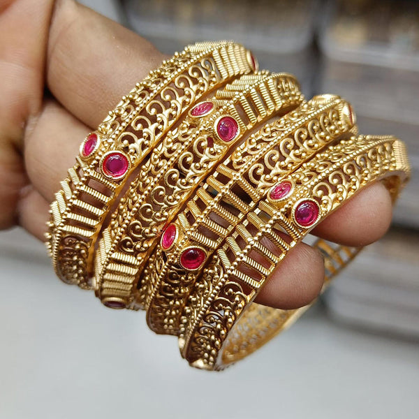 Rani Sati Jewels Gold  Plated Pota  Bangles Set