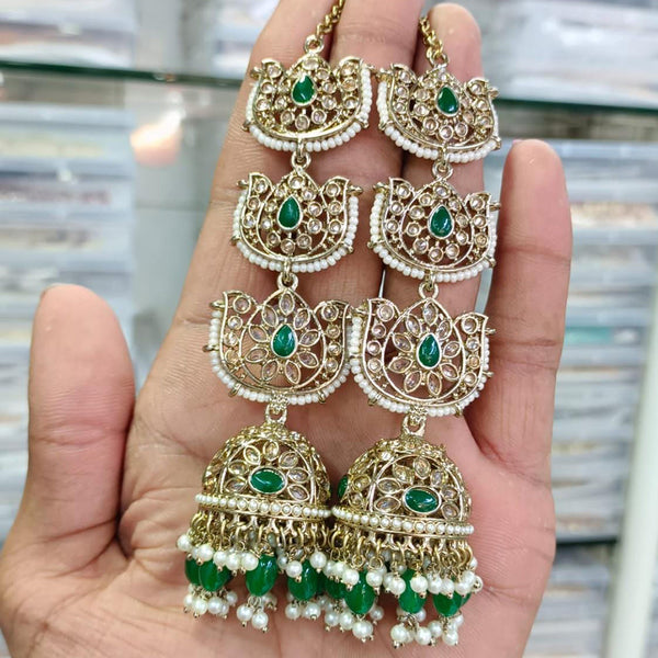 Rani Sati Jewels Gold Plated Reverse AD Kanchain Earrings