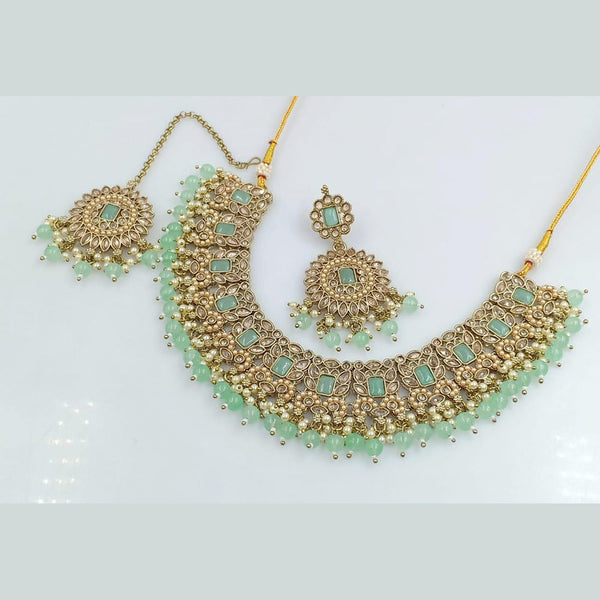 Rani Sati Jewels Gold Plated Crystal Stone Necklace Set