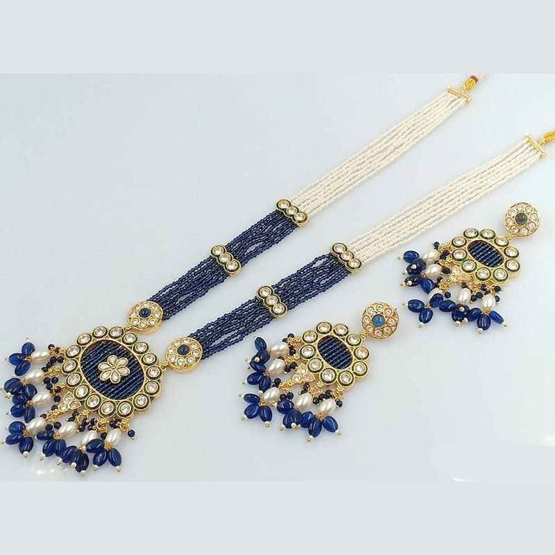 Rani Sati Jewels Gold Plated Pearl And Beads Long Necklace Set