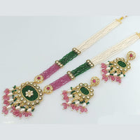 Rani Sati Jewels Gold Plated Pearl And Beads Long Necklace Set